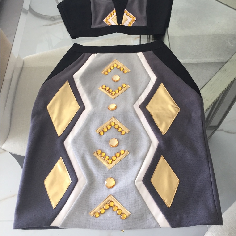 Herve Leger skirt and top set